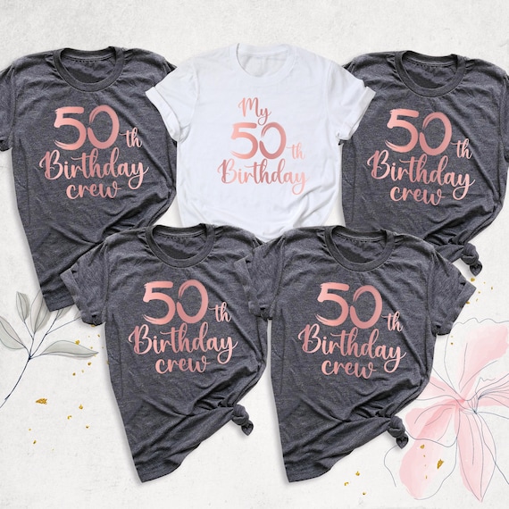 50th Birthday Crew Shirt Fifty Birthday Party Tee My 50th Birthday Tshirt Women Birthday Trip Tees, Family Birthday Shirt, Bday Group Shirts