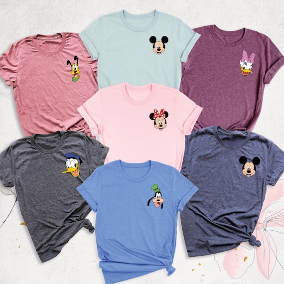 Disney Characters Matching Shirt, Mickey and Friends Pocket Shirt, Disneyland Family Trip Tee, Disney Vacation Tee, Disneyworld Group Shirt