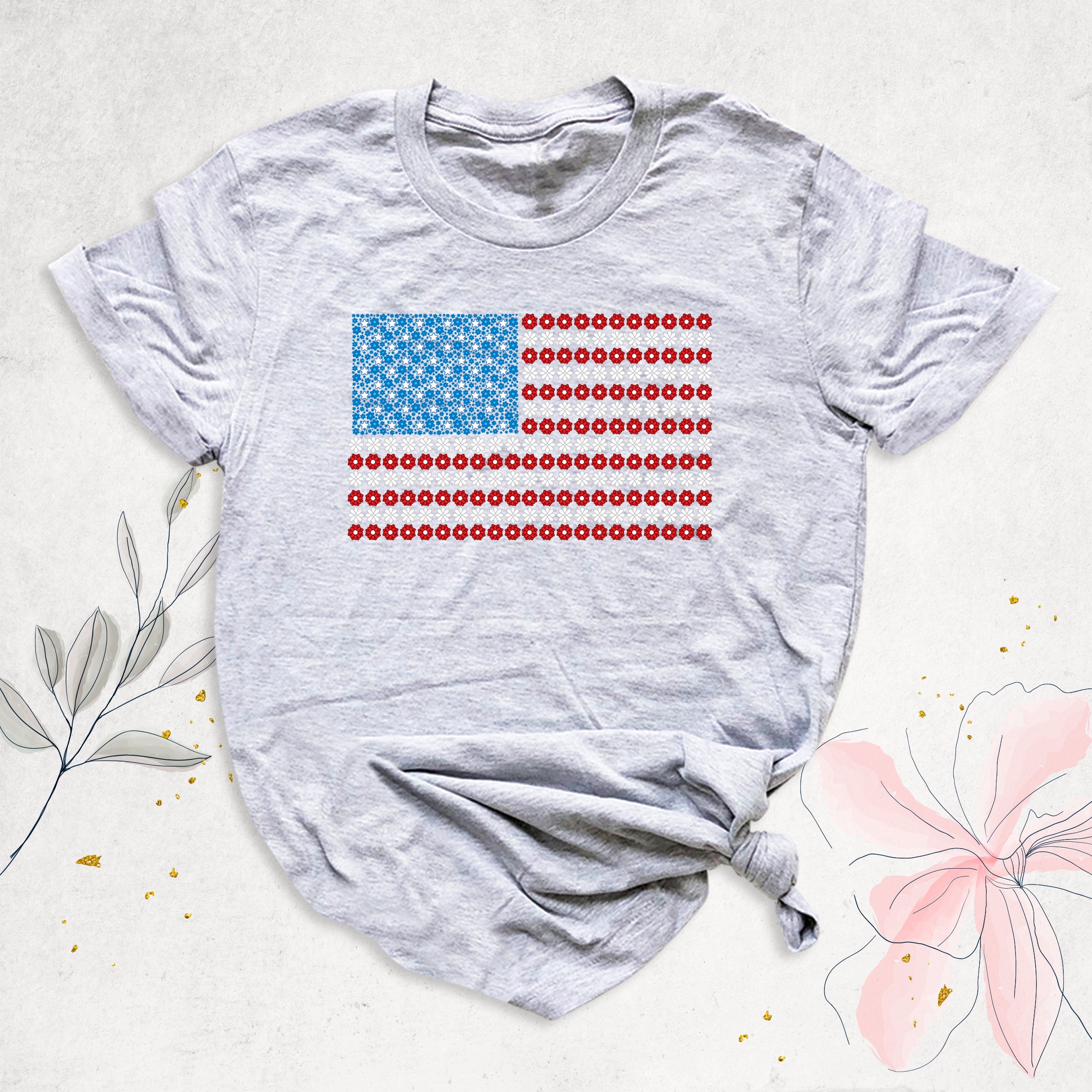レディースファッション 4th Of July Distressed USA American Flag Red White And Blue T-Shirt Red White and Blue Tie Dye Shirt Womens 4th of July Tops