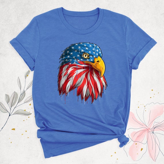 American Eagle Shirt, 4th of July Outfit, Patriotic Tshirt, USA Flag Eagle Graphic Tee, Red White Blue Independence Day Shirt, Freedom Shirt