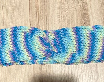Soft Multi Color Blue Crochet Ear Warmer