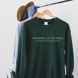 Custom Nursing School Sweatshirt, Personalized Nursing Student Gift, LPN RN BSN Graduation Gift, nursing school essentials