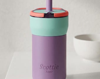 Personalized Kids Water Bottle, Custom Engraved Stainless Steel Tumbler, Back to School Gift, Daycare Cup, Toddler Bottle, Brumate leakproof