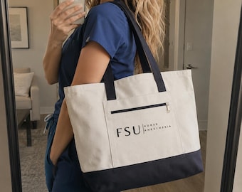 Personalisierte CRNA Tragetasche, Krankenschwester Anästhesie Studenten Tasche, SRNA Abschlussgeschenk, Klinische Tasche, Benutzerdefinierte Universität Leinwandtasche