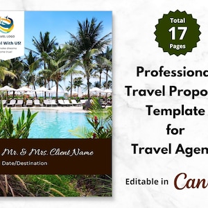 Professional Travel Proposal Template for Travel Agents - Editable in CANVA