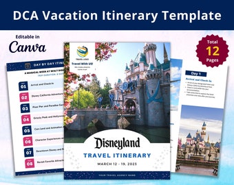 DC Adventure Theme Park Urlaub Reiseplaner Vorlage, Reisebüro Vorlage Bearbeitbar in CANVA - Detaillierte Reisebeschreibung, SOFORTIGER Download