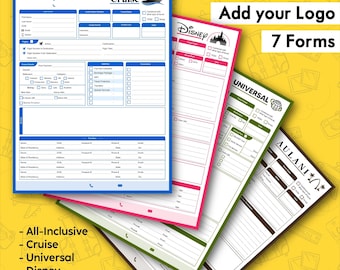 Formularze rezerwacji dla agentów podróży Wypełniane i drukowane pliki PDF, w tym formularz wyceny do wysłania klientom — wszystkie miejsca docelowe — łącznie 7 formularzy