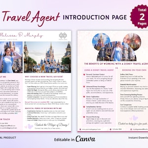 Modelli di pagina introduttiva per agenti di viaggio modificabili in CANVA Post su Social Media Marketing Totale 2 pagine