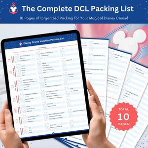 The Complete DCL Packing List, Digital Download 10 Page PDF Complete Cruise Planner with Itinerary, Excursion Checklist, Packing Tips & more