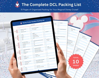 The Complete DCL Packing List, Digital Download 10 Page PDF Complete Cruise Planner with Itinerary, Excursion Checklist, Packing Tips & more