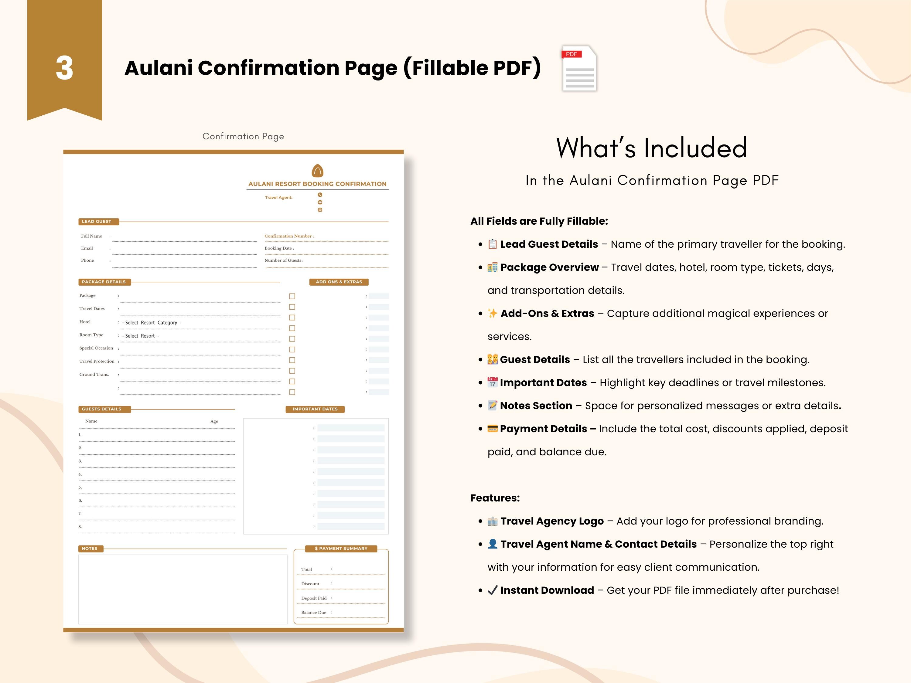 Aulani Resort Form Bundle – Quote Template (editable in Canva), and ...