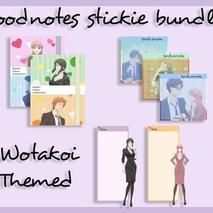 Wotakoi: Liefde is moeilijk voor een digitale stickies met Otaku-thema