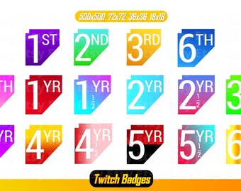 Founder Sub Badges - Twitch Badges, Twitch Emotes, Subscriber badges, Amazing Livestream Badges, Twitch Founder Sub Badges, Full Pack