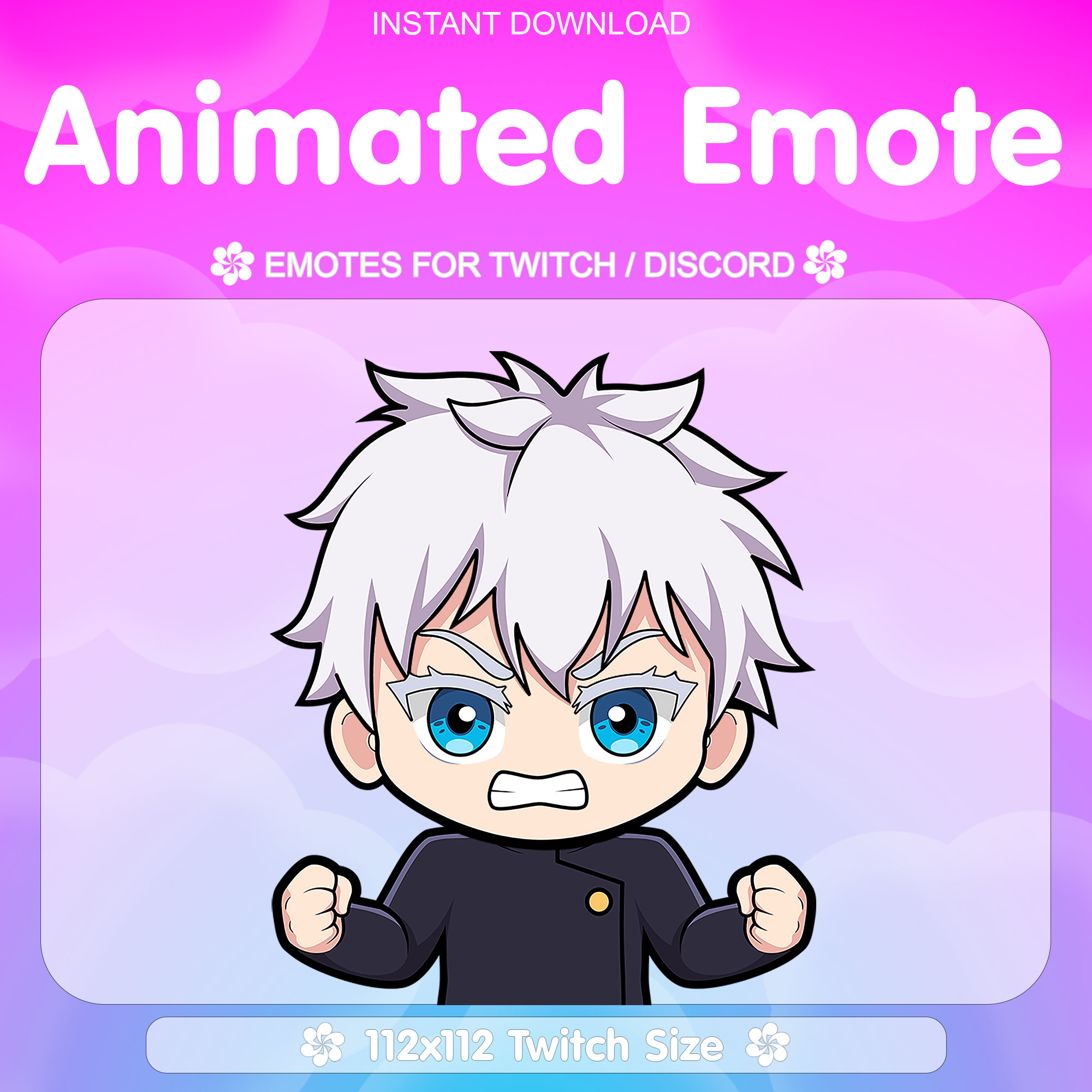 Gojo Animated Rage Emote for Twitch - Animated Emote, Twitch Emote ...