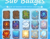 Fantasy Book Sub Badges for Twitch! - Sub Badges, Twitch, Emotes, Cute, Kawaii, Discord. Books, Cute Books, Fantasy, Anime, Livestream