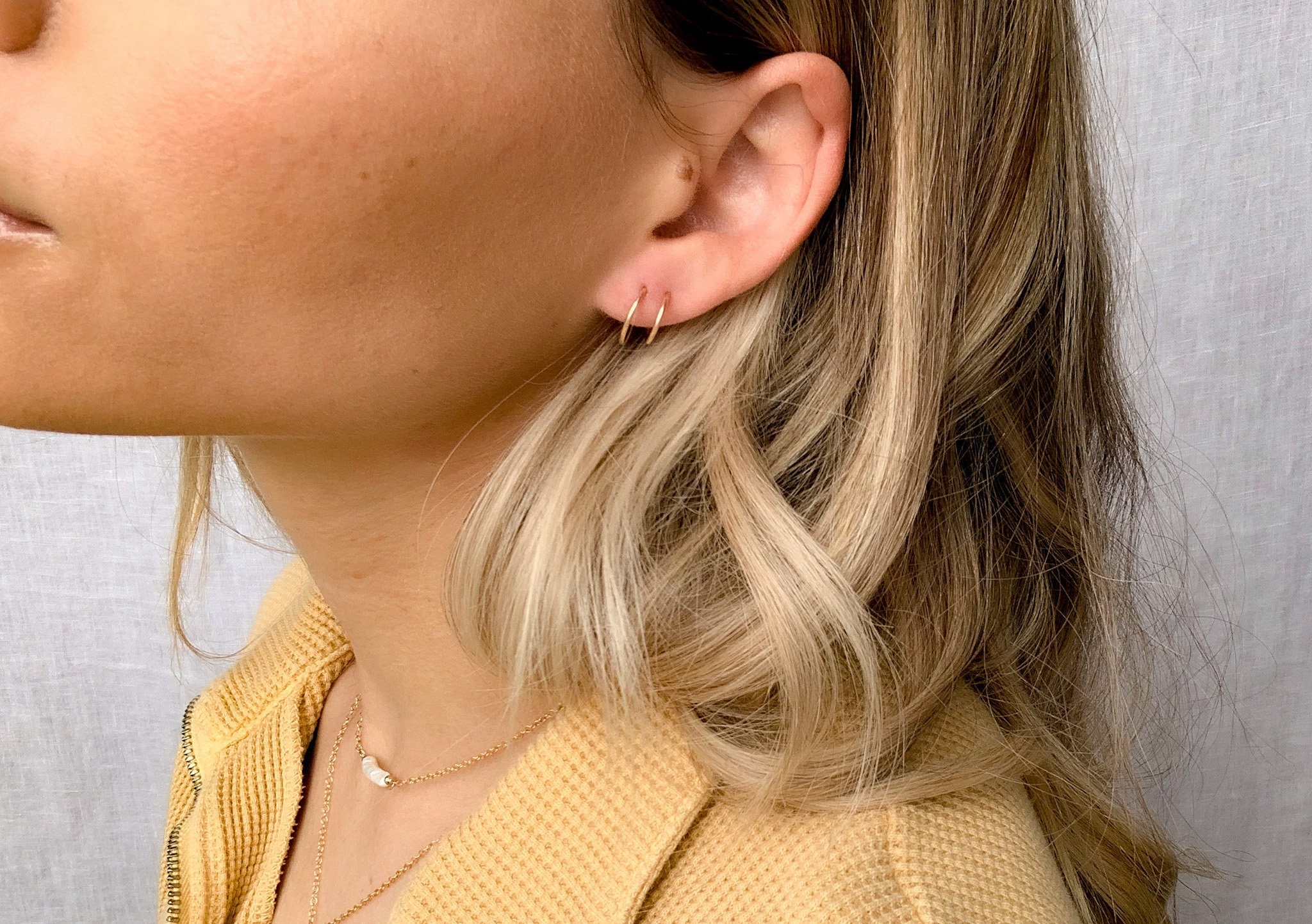 Double Upsidedown Hoop Earrings | Rustic Charm &Petals
