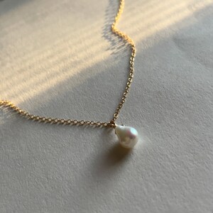 Pearl Drop Necklace Gold, Pearl Necklace Long, Single Pearl Necklace, One Pearl Necklace, Pearl Drop Necklace Bridal, Minimal Pearl Necklace