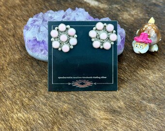 Pink Conch Cluster Stud Earring