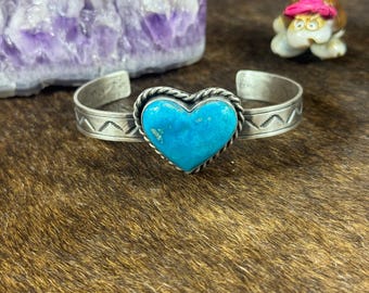 Blue Kingman Turquosie Heart Bracelet