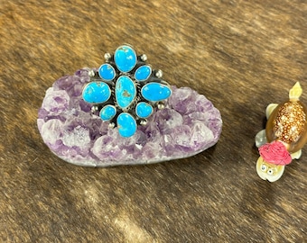 Kingman Turquoise Cluster Ring