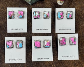 Cotton Candy Rectangle Earring
