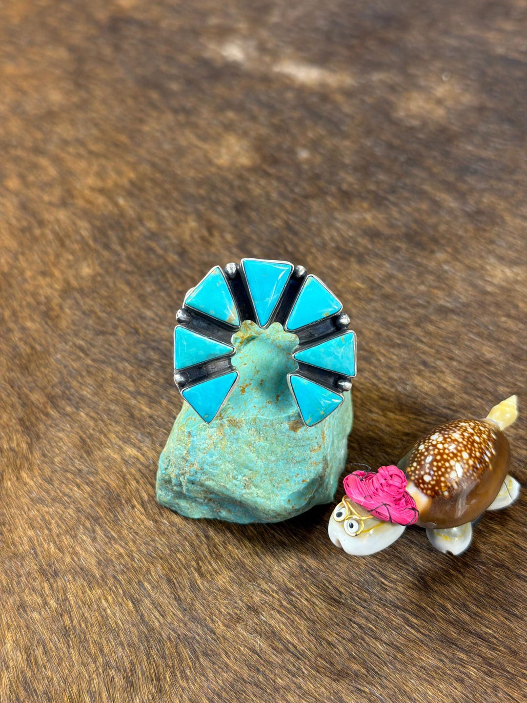 Naja Rind Kingman Turquoise Naja Ring Authentic Southwestern Jewelry - Etsy