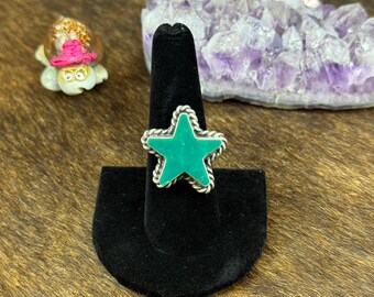 Kingman Turquoise Star Ring