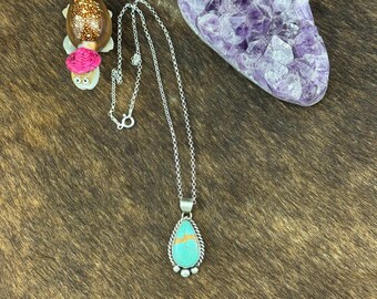 Kingman Turquoise Tear Drop Necklace