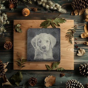 Golden Retriever Puppy Slate Coaster