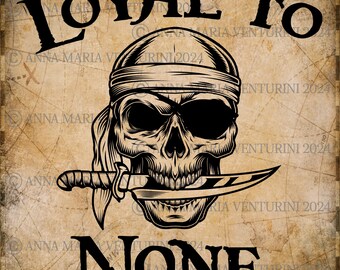 Crâne de pirate SVG : fidèle à aucun, fichier coupé (téléchargement numérique)