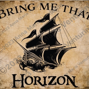 Pirate Ship &#39;Bring Me That Horizon&#39; Vector Art (SVG, PNG, JPG Digital Download)