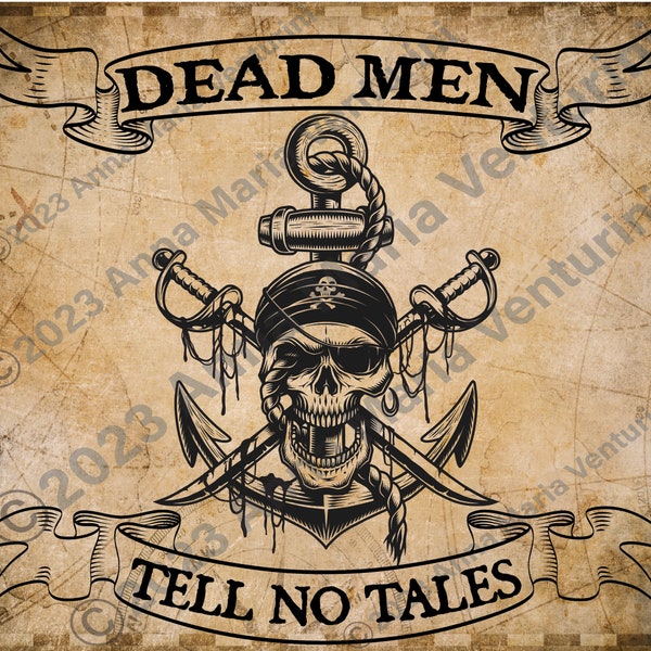 Pirate SVG. PNG. JPG. Dead Men Tell No Tales. Vector. Heat Transfer. Cut File. Pirates of the Caribbean. Pirate Art. Digital Download.