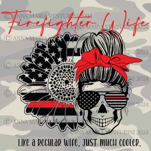 Firefighter Wife SVG PNG JPG: Thin Red Line (Digital Download)