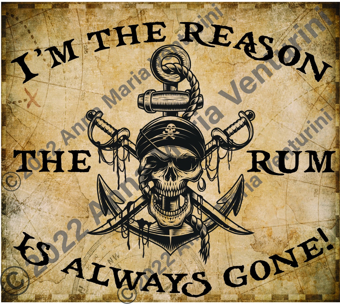 Pirate. SVG PNG. JPG. I'm the Reason the Rum is Always Etsy