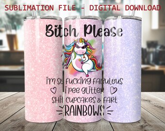 Design à sublimation pour gobelet scintillant licorne, 20 oz (téléchargement numérique)