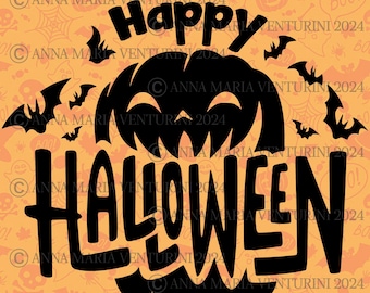 Joyeux Halloween SVG PNG JPG vecteur (téléchargement numérique)