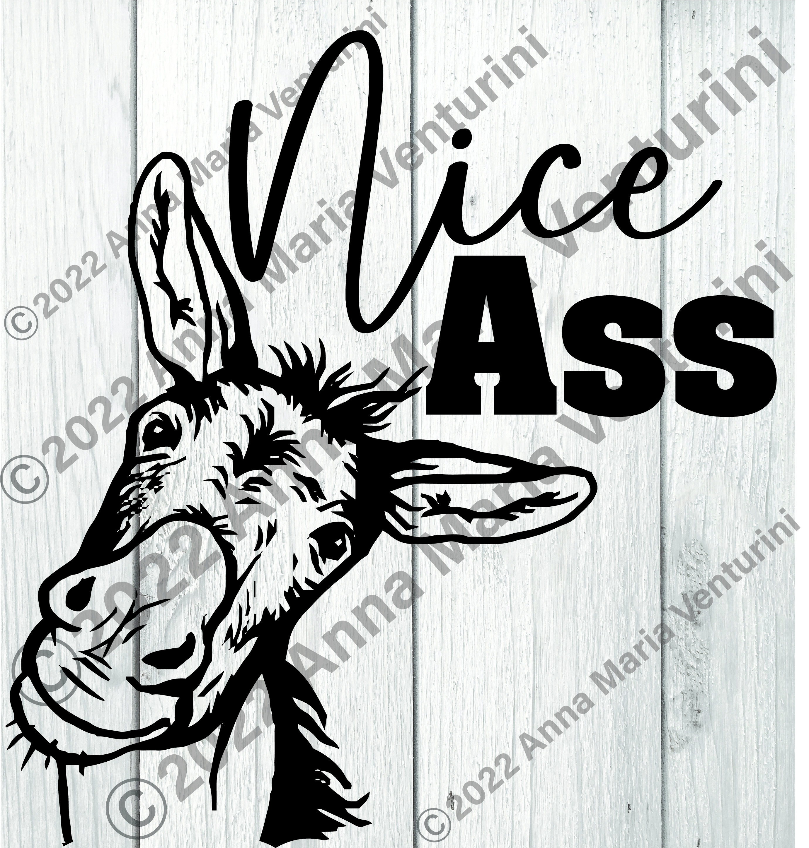 Nice Ass. SVG. PNG. JPG. Donkey. Bathroom Humor. Bathroom Decor. Etsy