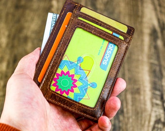 Minimalist Leather Wallet for Men, Card Holder for Women, Slim Wallet, Men's Wallet, Women's Wallet, Classic Brown Wallet, Perfect Gift