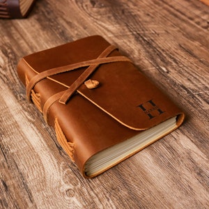 Journal en cuir personnalisé Journal en cuir personnalisé fait à la main graver carnet de voyage carnet manuel Journal avec nom image 4
