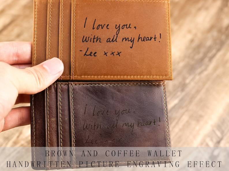 Portafoglio sottile, regalo per la festa del papà, porta carte in pelle minimalista, porta carte personalizzato, portafoglio in pelle, porta carte personalizzato, regalo per lui immagine 8