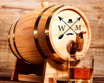 Personalized Wedding Party Mini-Oak Whiskey Barrels 3Liter - Groomsmen Gift - Wedding Party Gift - Engraved, Customized,Monogrammed for Free