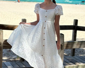 chinese dress ladies The Kiara Dress in White Chantilly Lace 4 / White Chantilly Lace
