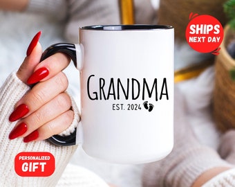 Grandma Pregnancy Announcement Mug: Personalized Baby Reveal Gift
