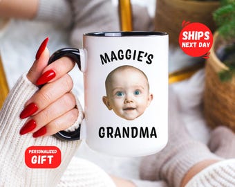 Grandma Mug Gift Personalized Baby Face Photo Mug For Grandma Birthday Baby Face Coffee Mug Grandma Christmas Gift Custom Mug Mothers Day