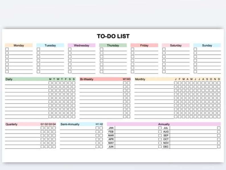 To Do List Task Tracker Spreadsheet, Productivity Planner Template ...