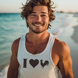 Cheeky Rooster Love - LGBTQ+ Heart Graphic Tank Top for Gay Men