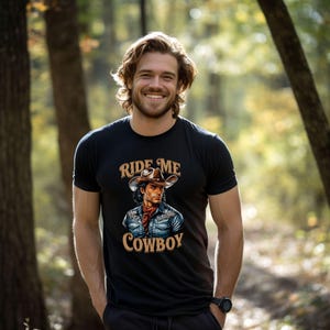 Ride Me Cowboy T-Shirt, Hot Cowboy Graphic Tee, Gay Mens Funny T-Shirt, LGBTQ Cowboy Shirt, Sexy Western Shirt for Gay Men