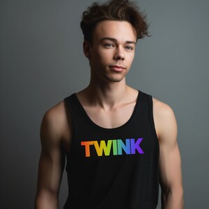 TWINK Rainbow Tank Top - Vibrant LGBTQ+ Pride Apparel for Gay Men