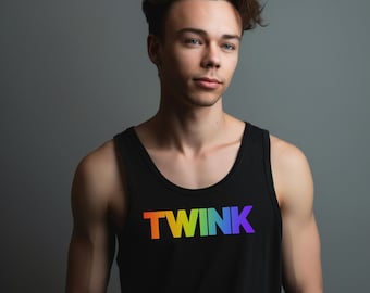 TWINK Rainbow Tank Top - Vibrant LGBTQ+ Pride Apparel for Gay Men