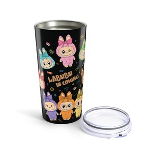 labubu tumbler, kawaii monsters, labubu is coming, trending cartoon character, funny monsters, cute monster drinkware, kawaii Asian bottle